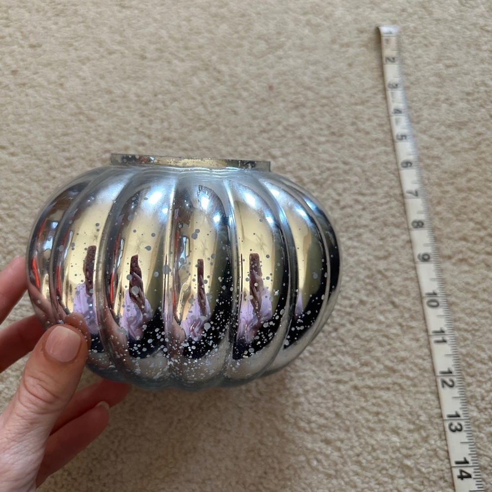 Silver Pumpkin-Shaped Vase